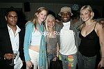 Tim Khan, Linda Blomqvist, Courtney Farrar, and DJ Chris Graham , and Susan Tomback on 5-28-04 at the Hampton Magazine Party at the Cabana in Southampton. photo by Rob Rich copyright 2004 <br>516-676-3939  robwayne1@aol.com
