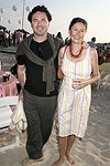 Gaetano and Elif Sallorenzo at the annual Hamptons Clambake at Flying Point Beach in Watermill on 7-11-04<br>photo by Rob Rich copyright 2004 516-676-3939 robwayne1@aol.com