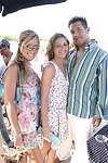 Janelle Muratori, Keri Palmirotto, and Sean Bruns at the annual Hamptons Clambake at Flying Point Beach in Watermill on 7-11-04<br>photo by Rob Rich copyright 2004 516-676-3939 robwayne1@aol.com