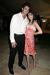 David Aaron and Daniella Rich  at the G&P Fundraiser at the Southampton Residence of Denise Rich on  July 10, 2004<br> photo by Rob Rich copyright 2004 516-676-3939 robwayne1@aol.com