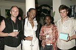 Austin Welch, Biola Adekami, Larry Underwood, and Brandon Sullivan at the  XVII Annual Garden Gala benefit  at the Easthampton residence of Jerry della Femina and Judy Licht on 6-5-04<br>photo by Rob Rich copyright 2004  516-676-3939  robwayne1@aol.com