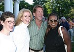Nancy Mahon, Blaine Trump, Gregg Connors, and Star Jones at the God's Love We Deliver Mid Sumer Drinks party on 6-12-04 at the Southampton Estate of Don Burns and Gregg Connors  all photos by Rob Rich copyright 2004 516-676-3939