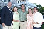 Reza Raein, Susan Gubelman, Gregg Connors, Marjorie Gubelman Raein, and Christain Leone at the God's Love We Deliver Mid Sumer Drinks party on 6-12-04 at the Southampton Estate of Don Burns and Gregg Connors  all photos by Rob Rich copyright 2004 516-676-3939