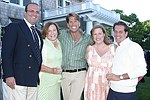 Reza Raein, Susan Gubelman, Gregg Connors, Marjorie Gubelman Raein, and Christain Leone at the God's Love We Deliver Mid Sumer Drinks party on 6-12-04 at the Southampton Estate of Don Burns and Gregg Connors  all photos by Rob Rich copyright 2004 516-676-3939