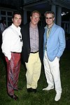 Darren Bagert, Harvey Kirk, and  Rayford Heatherton at the God's Love We Deliver Mid Sumer Drinks party on 6-12-04 at the Southampton Estate of Don Burns and Gregg Connors  all photos by Rob Rich copyright 2004 516-676-3939