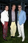 Darren Bagert, Harvey Kirk, and  Rayford Heatherton at the God's Love We Deliver Mid Sumer Drinks party on 6-12-04 at the Southampton Estate of Don Burns and Gregg Connors  all photos by Rob Rich copyright 2004 516-676-3939