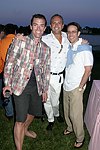 Todd Black, Steven Horn, and  Reed Forrester at the God's Love We Deliver Mid Sumer Drinks party on 6-12-04 at the Southampton Estate of Don Burns and Gregg Connors  all photos by Rob Rich copyright 2004 516-676-3939