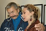 Leroy Neiman and Marissa Berenson at the book signing of THE BAD AND THE BEAUTIFUL by photographer ELLEN GRAHAM at Bergdorf Goodman on October 14, 2004 in Manhattan, N.Y.<br> photo by Rob Rich copyright 2004<br>516-676-3939<br>robwayne1@aol.com