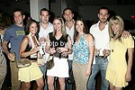 Dave Kramer, Jasmin Rosenberg, Darren Stein, Ali Jacobs, Brett Zinner, Betsy Rudnick, Mike Zandman, and Leila Nejad on 5-29-04 at Hampton Magazine party at  Hampton Hall in Southampton<br>photo by Rob Rich copyright 2004 516-676-3939<br>robwayne1@aol.com