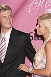 Nick Carter and Paris Hilton at the Heiress Records Launch Party on July 4, 2004at the Sony PlayStation 2 Estate in Bridgehampton, N.Y.  (Photo by Rob Rich/Everett Collection)