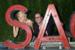 Barbara Siemer and Ed Kleefield at JLXBistro for the &quotSave the Sign&quot benefit in Sag Harbor on 6-17-04. photo by Rob Rich copyright 2004<br>516-676-3939 robwayne1@aol.com<br>112 12th. AVe, Sea Cliff, N.Y.11579