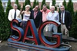 Mayor Ed Deyermond, Brenda Siemer, Ed&quotJean Luc" Kleefield, Pat Malloy,Joe Pintauro,and Jay Schneiderman at JLXBistro for the &quotSave the Sign" benefit in Sag Harbor on 6-17-04. photo by Rob Rich copyright 2004<br>516-676-3939 robwayne1@aol.com<br>112 12th. AVe, Sea Cliff, N.Y.11579
