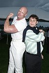 Jason Binn and Mr. Clean at the Mercedes Benz Polo Challenge on 8-21-04.  <br>photo by Rob Rich copyright 2004 516-676-3939  robwayne1@aol.com