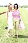 Amanda Hearst and Pamela Fiore  at the Mercedes Benz Polo Challenge on Bridgehamtpon, N.Y. on 8-7-04.<br>photo by Rob Rich copyright 2004<br>516-676-3939<br>robwayne1@aol.com