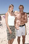 Gabrielle Reece, Reece Viola Hamilton, and Laird Hamilton at the 'Riding Giants' beach party at the Watermill ocean front residence of Alex von Furstenberg on 7-3-04<br>photos by Rob Rich copyright 2004  516-676-3939