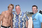 Surfers Laird Hamilton, Gregg Noll, and Jeff Clark  at the 'Riding Giants' beach party at the Watermill ocean front residence of Alex von Furstenberg on 7-3-04<br>photos by Rob Rich copyright 2004  516-676-3939 