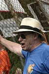 Bert Sugar at the Artist and Writer's Annual Softball game in Easthampton on 8-21-04.  photo by Rob Rich copyright 2004 516-676-3939  robwayne1@aol.com