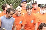 Members of the Artist's team at the Artist and Writer's Annual Softball game in Easthampton on 8-21-04.  photo by Rob Rich copyright 2004 516-676-3939  robwayne1@aol.com
